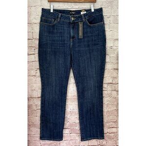 LEE Womens Regular Fit Straight Leg Jeans Medium Wash Denim Size 16 Medium NEW